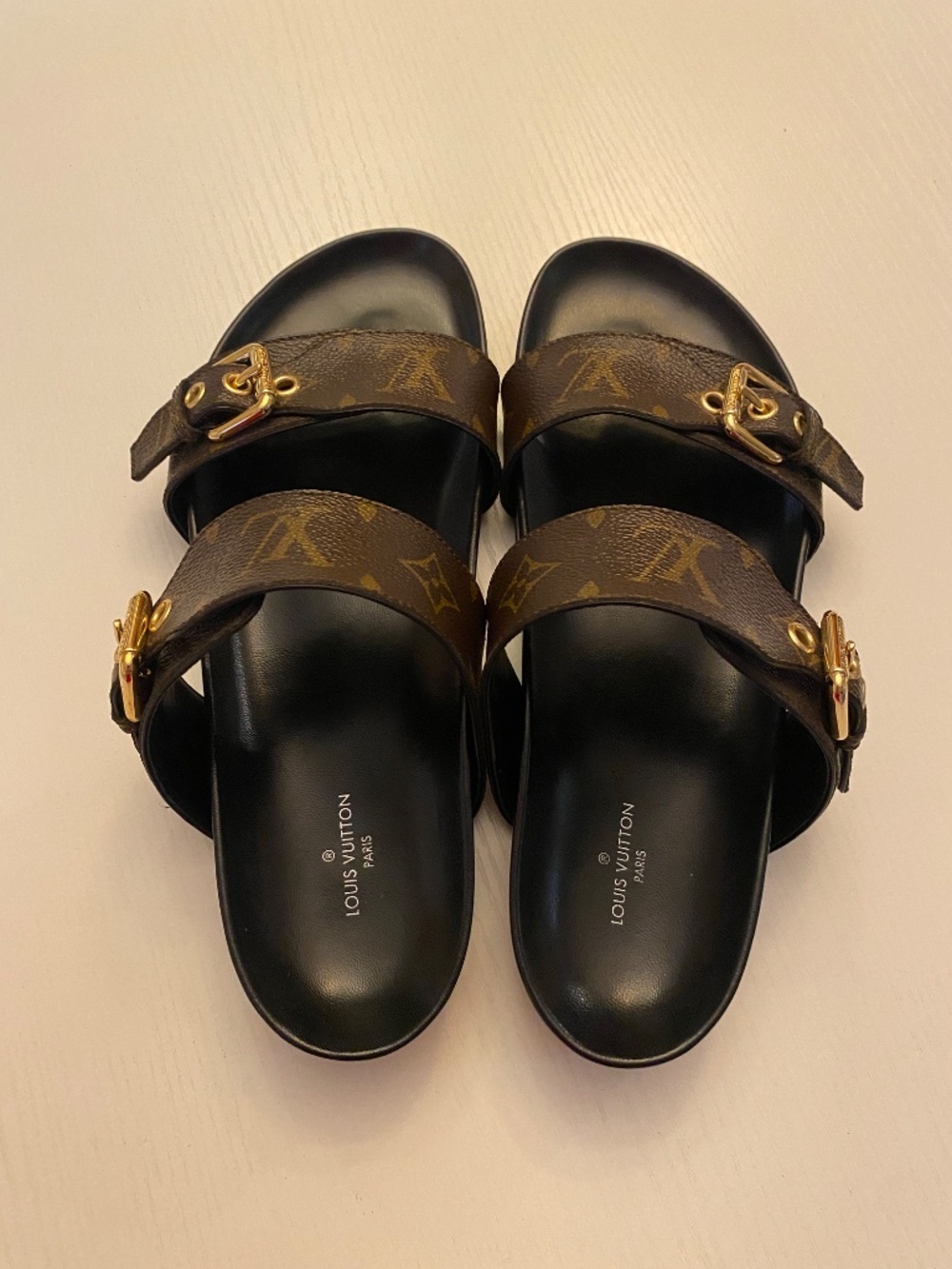 LOUIS VUITTON Bom Dia Flat Comfort Mule Size US 8.5 - Picture 5 of 14